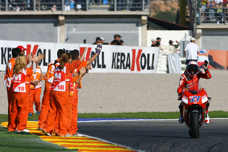 Casey Stoners erste Ducati-Saison: Platz 2 beim Valencia-GP 2007 