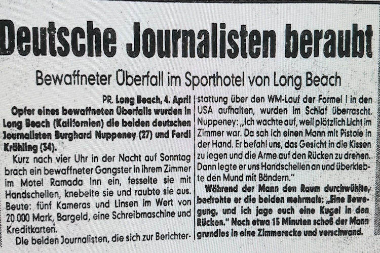 Bericht in der BILD-Zeitung vom Überfall 1977