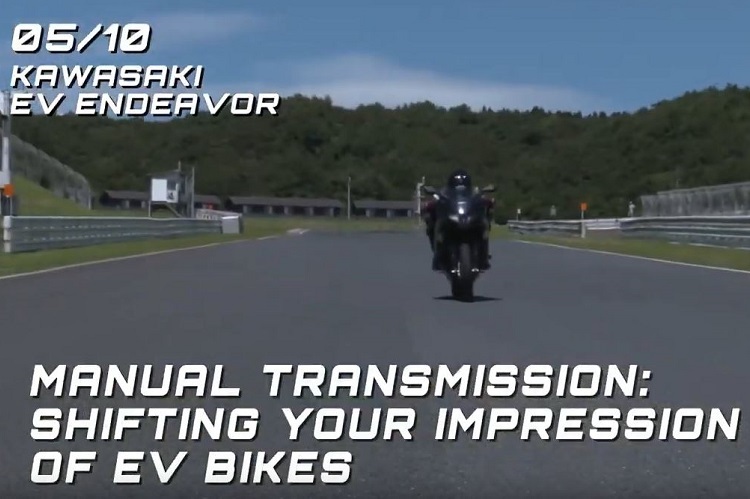 Kawasaki EV Endeavor: Prototyp eines Elektromotorrads mit konventionell geschaltetem Viergang-Getriebe