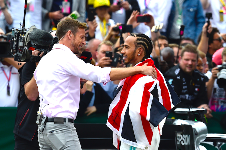 Jenson Button und Lewis Hamilton in Silverstone 2019