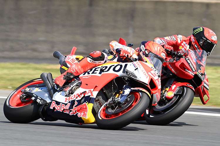 Mugello-GP: Marc Márquez beim Duell gegen Ducati-Star Pecco Bagnaia