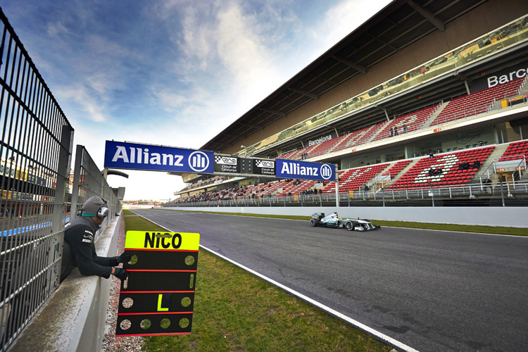 Nico Rosberg bei Testfahrten im vergangenen Winter in Barcelona