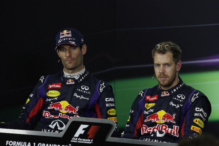 Mark Webber 2013 mit Sebastian Vettel
