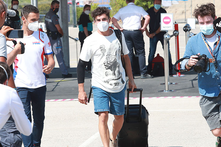 Marc Márquez traf heute am späten Vormittag in Jerez ein