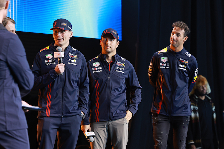 Max Verstappen, Sergio Pérez und Daniel Ricciardo
