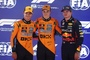 Lando Norris, Oscar Piastri und Max Verstappen