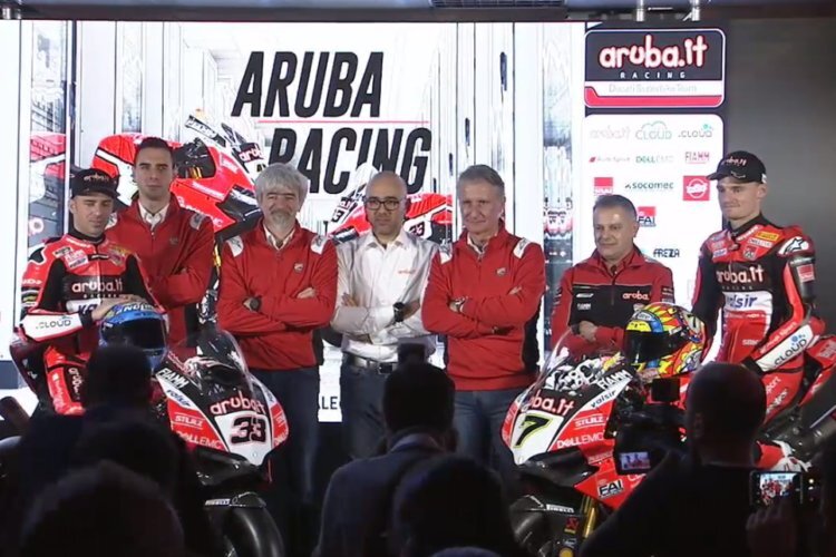 Gruppen von der Aruba Ducati Präsentation