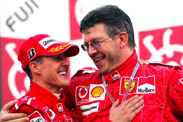 Ross Brawn mit Michael Schumacher