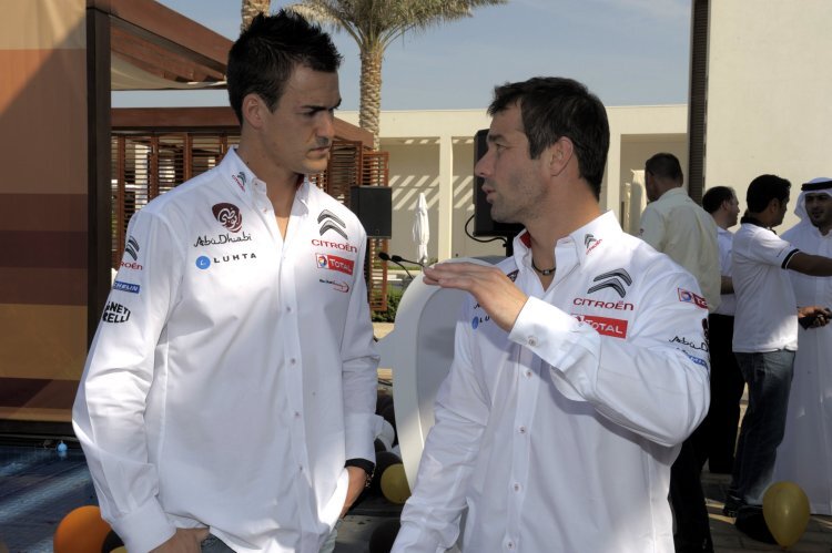 Dani Sordo (li.) mit Sébastien Loeb (re.)