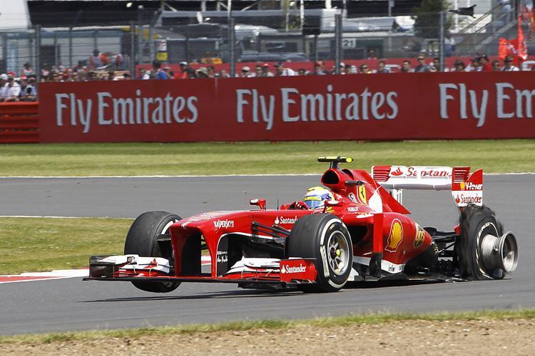 Felipe Massa in Silverstone: Reifenplatzer hinten links