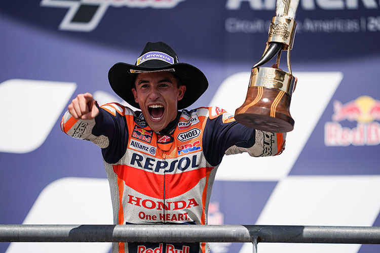Bisher letzter MotoGP-Sieg: Marc Márquez am 3. Oktober 2021 in Texas