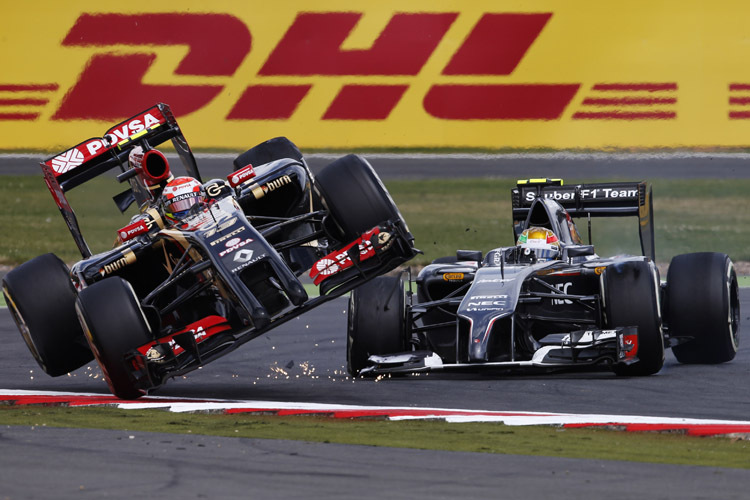 Sauber-Pilot Esteban Gutiérrez: «Ich war direkt neben Pastor Maldonado und konnte somit eine Kollision nicht mehr verhindern»