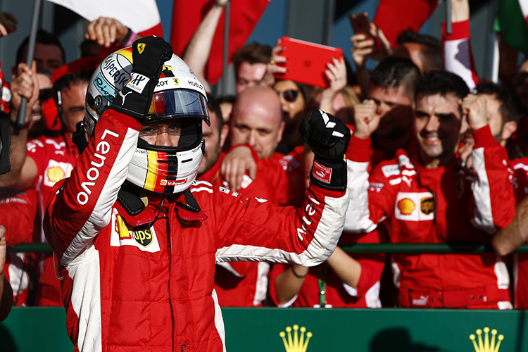 Sebastian Vettel nach seinem Sieg in Australien 2018