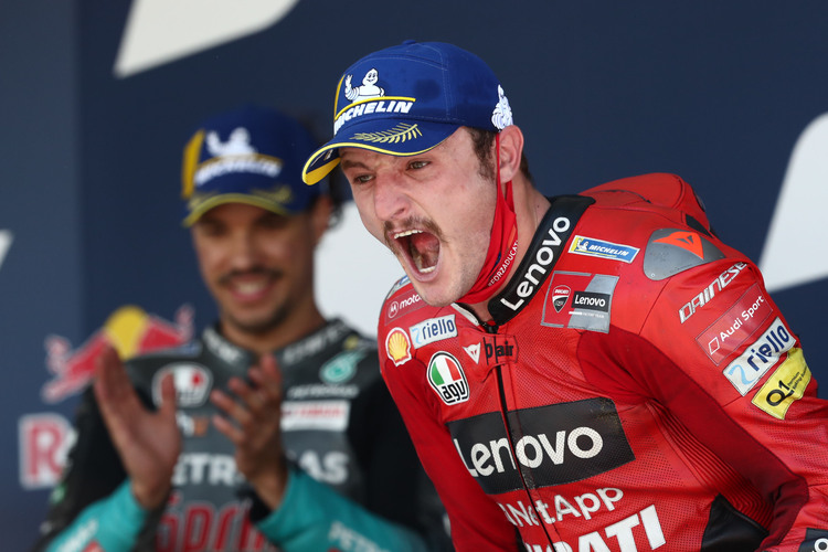 Miller gewann als Ducati-Werksfahrer in Jerez 2021 sein erstes Rennen