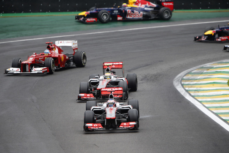 Button vor Hamilton und Alonso in Brasilien 2012