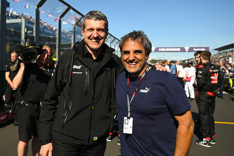 Haas-Teamchef Günther Steiner und Juan Pablo Montoya