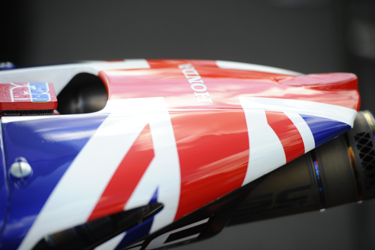 So wurde das Heck der Redding-Honda für den British-GP dekoriert