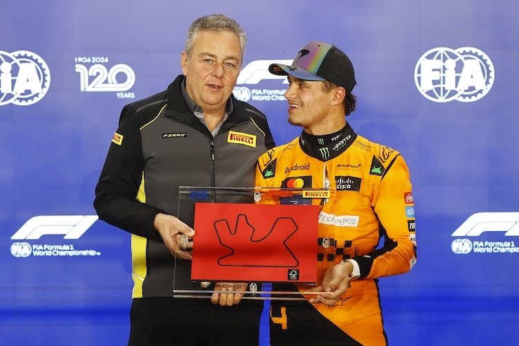 Mario Isola und Lando Norris