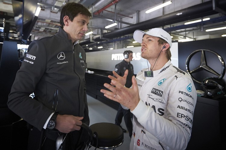Mercedes-Teamchef Toto Wolff und Nico Rosberg