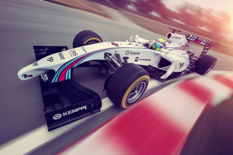 Der aufregende neue Williams in Martini-Farben mit Felipe Massa