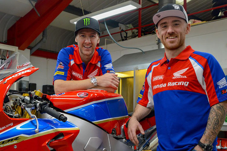 Ian Hutchnson (li.) und Lee Johnston fahren 2018 für Honda Racing