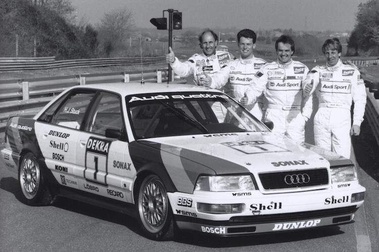 Karriere mit Audi: DTM-Quartett 1991 mit Stuck, Haupt, Jelinski und Biela