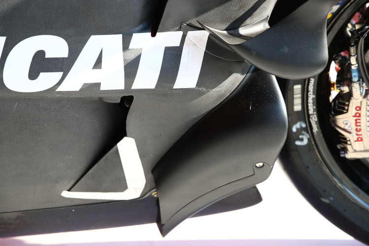 Bei Ducati fiel eine aerodynamische Neuheit auf