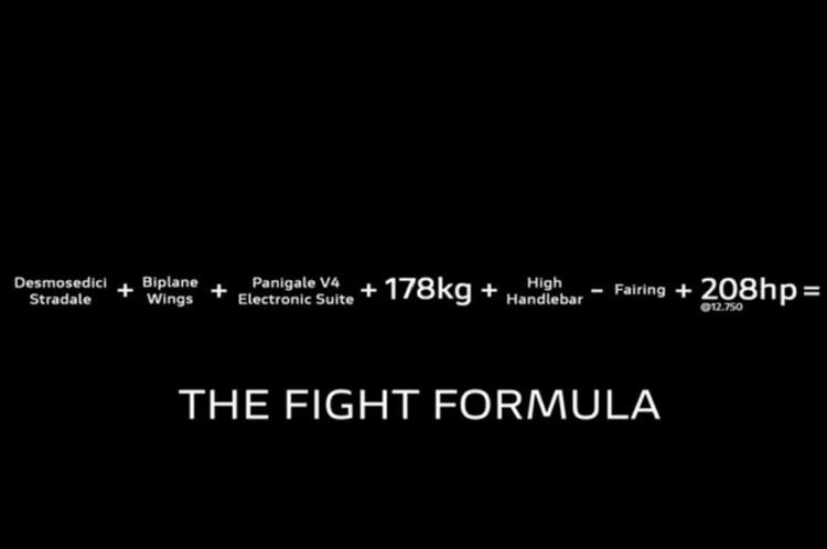 Die Formel der Ducati Streetfighter V4 - in echt sind es 199 kg für die V4S