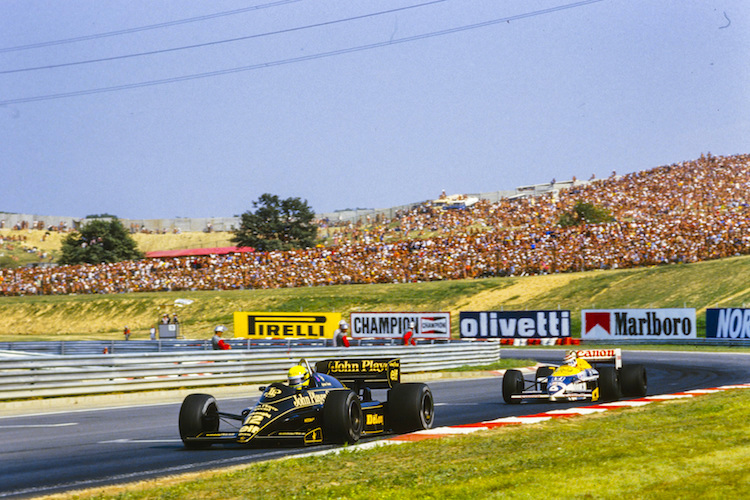 Ungarn 1986: Ayrton Senna vor Nelson Piquet