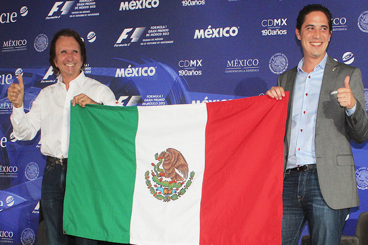 Mexiko-GP-Botschafter Emerson Fittipaldi und Rodrigo Sanchez