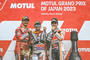 Die Top-3 im Regen von Motegi: Pecco Bagnaia, Jorge Martin und Marc Márquez