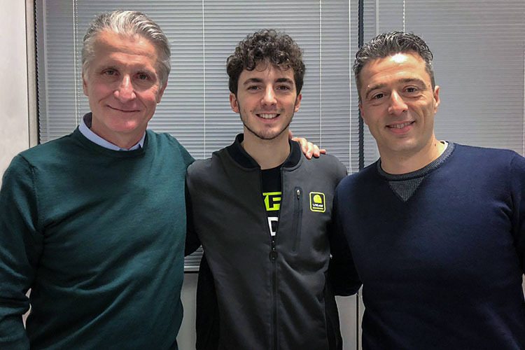 Ducati-Sportdirektor Paolo Ciabatti, Bagnaia und Pramac-Teammanager Guidotti