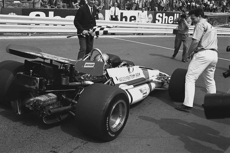 Erfolg für BRM und Tim Parnell: Pedro Rodríguez hat den Belgien-GP 1970 gewonnen