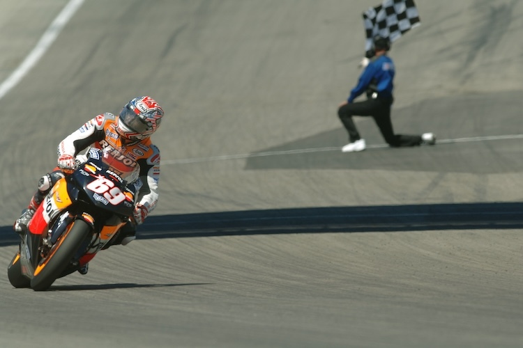 Nicky Hayden erzielte in Laguna Seca seinen ersten MotoGP-Sieg