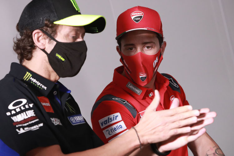 Valentino Rossi und Andrea Dovizioso sind sich in Sachen «track limits» einig