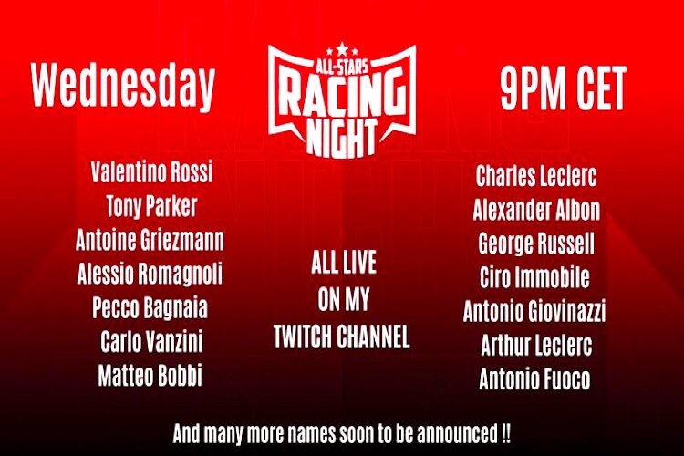 Die Teilnehmerliste für die «All Stars Racing Night» kann sich sehen lassen