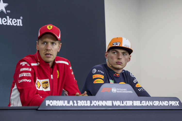 Sebastian Vettel und Max Verstappen
