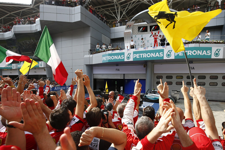Seit Mai 2013 musste die Ferrari-Truppe auf diesen Moment warten