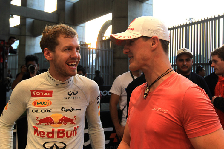 Ein Bild aus alten Tagen: Sebastian Vettel und Michael Schumacher 