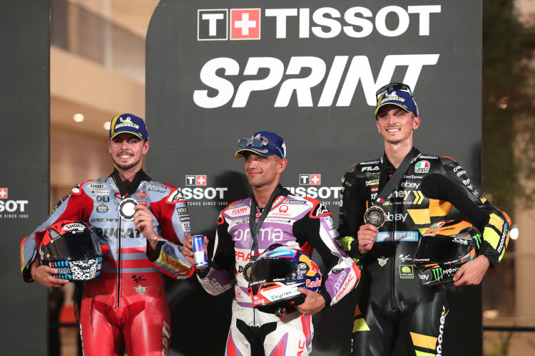 Die Top-3 des Sprints: Di Giannantonio, Martin und Marini