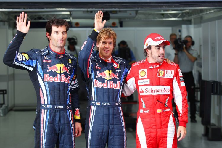 Marc Webber, Sebastian Vettel, Fernando Alonso