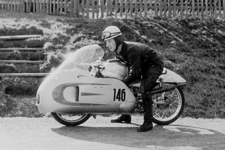 Horst Fügner auf dem Sachsenring 1956