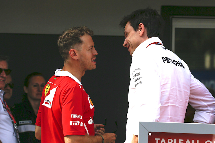 Sebastian Vettel und Toto Wolff in Monaco 2017
