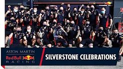 F1 2020 Silverstone - Max Verstappen und das Team feiern ein verrücktes Rennen