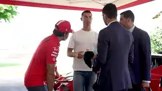 F1 2021 Ferrari - Cristiano Ronaldo, Charles Leclerc und Carlos Sainz in Fiorano